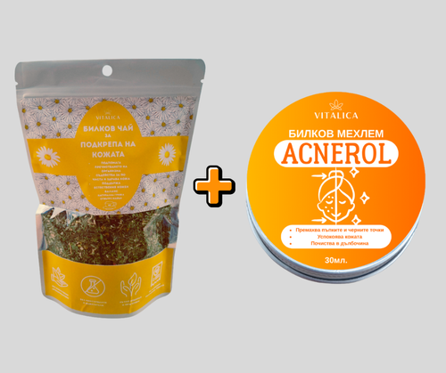 Промо пакет "Против акне" - билков мехлем Acnerol + Билков чай за подкрепа на кожата
